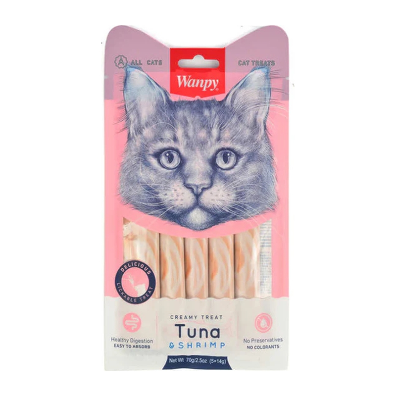 WANPY LICKABLE TREAT TUNA&SHRIMP for CAT 14gr*5/12 (PIWP-022)