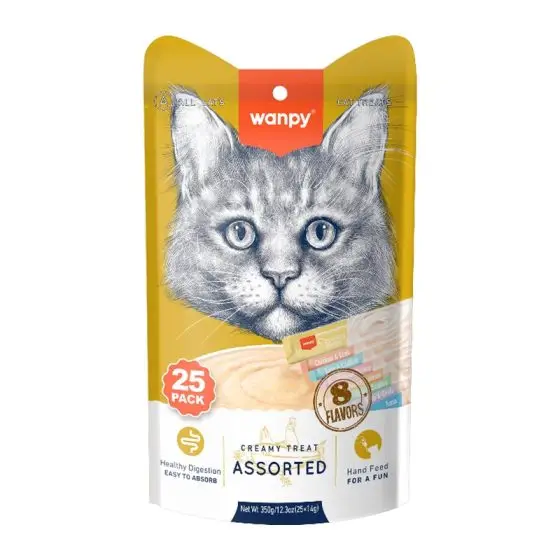 WANPY 8 FLAVORS MIXED LICKABLE TREAT for CAT 14gr*25(PIWP-047)