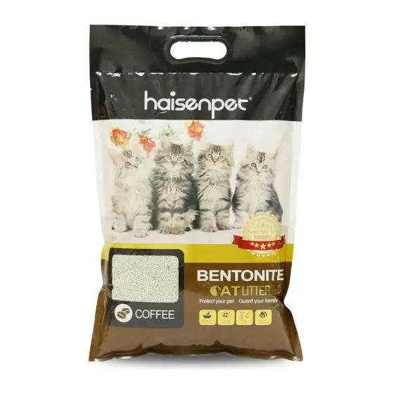 Бентонитовый наполнитель для кошачьего туалета HAISENPET Ball shape bentonite cat litter COFFEE 10L