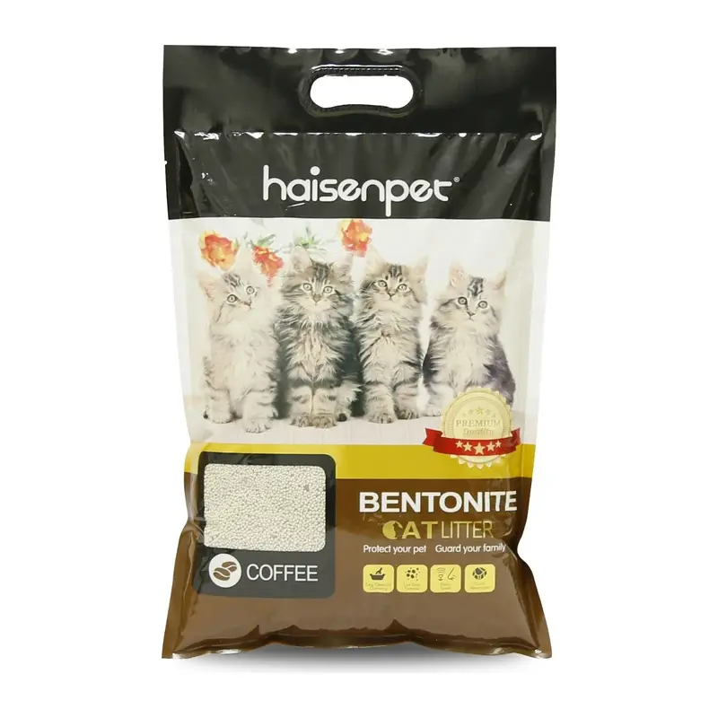 Бентонитовый наполнитель для кошачьего туалета HAISENPET Ball shape bentonite cat litter COFFEE 10L