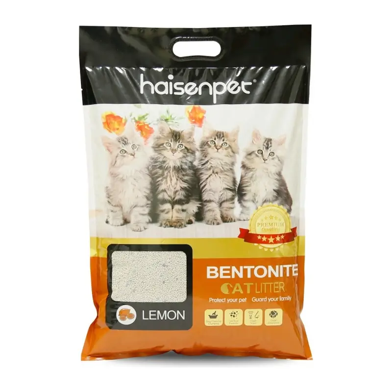 Бентонитовый наполнитель для кошачьего туалета HAISENPET Ball shape bentonite cat litter LEMON 10L