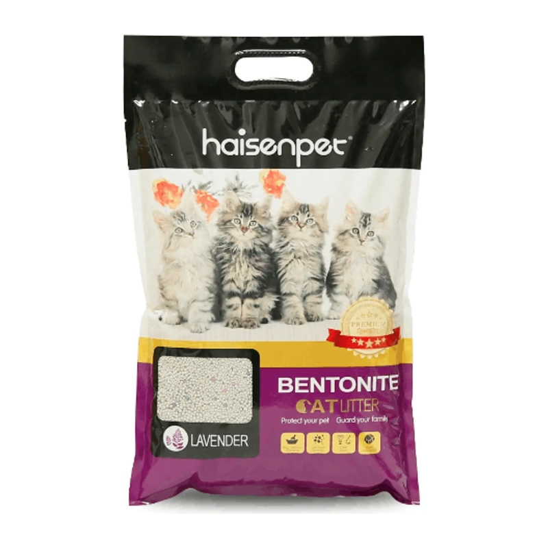 Бентонитовый наполнитель для кошачьего туалета HAISENPET Ball shape bentonite cat litter LAVENDER 5L