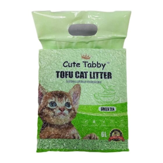 Соевый наполнитель для кошачьего туалета Tofu cat litter GREEN TEA (зеленый чай) 6l
