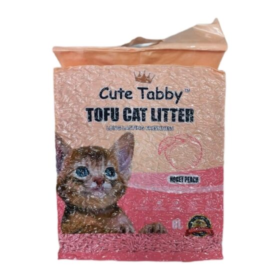 Соевый наполнитель для кошачьего туалета Tofu cat litter HONEY PEACH (персик) 6l