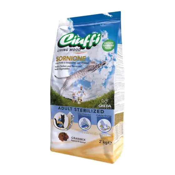 GHEDA сухой корм для кошек Ciuffi  Sornione Adult Sterilized   2kg