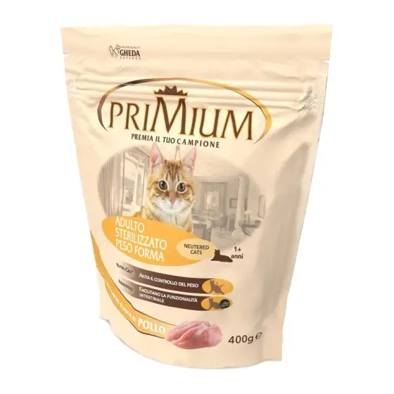 GHEDA сухой корм для кошек Primium Adulto Sterillizato pollo 400g
