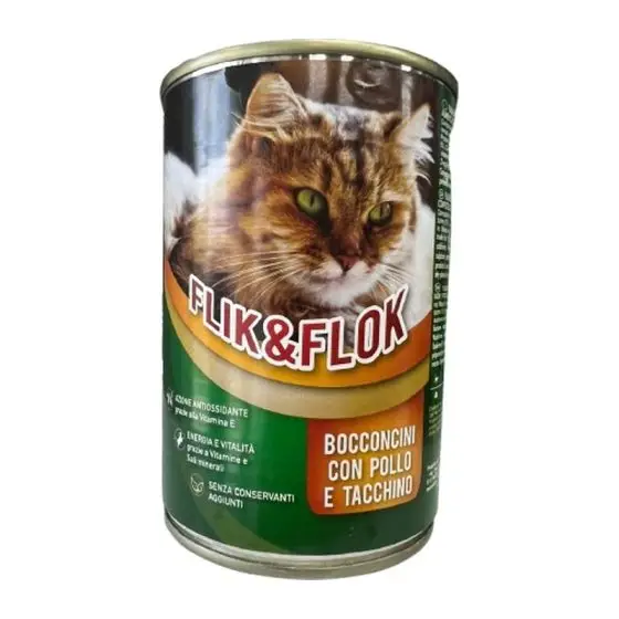 MORANDO консерва кусочки FLIK&FLOK Pollo e tacchino  (Курица и индейка) 405g