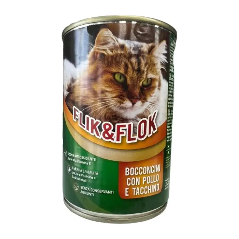 MORANDO консерва кусочки FLIK&FLOK Pollo e tacchino (Курица и индейка) 405g