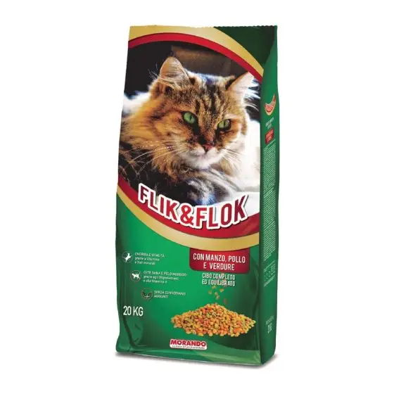 MORANDO сухой корм для кошек FLIK & FLOK manzo pollo 20 kg