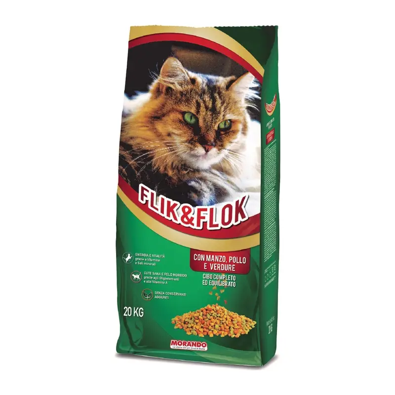 MORANDO сухой корм для кошек FLIK & FLOK manzo pollo 20 kg