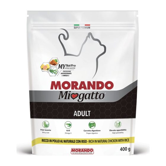 MORANDO сухой корм для кошек MIOGATTO ADULT POLL/NATUR курица с рисом 400g