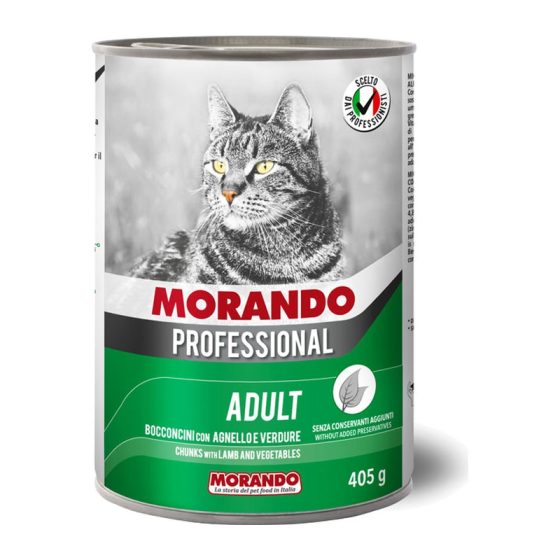 MORANDO консерва кусочки для кошек Professional Gatto Agnello Vegetables miel legume 405g