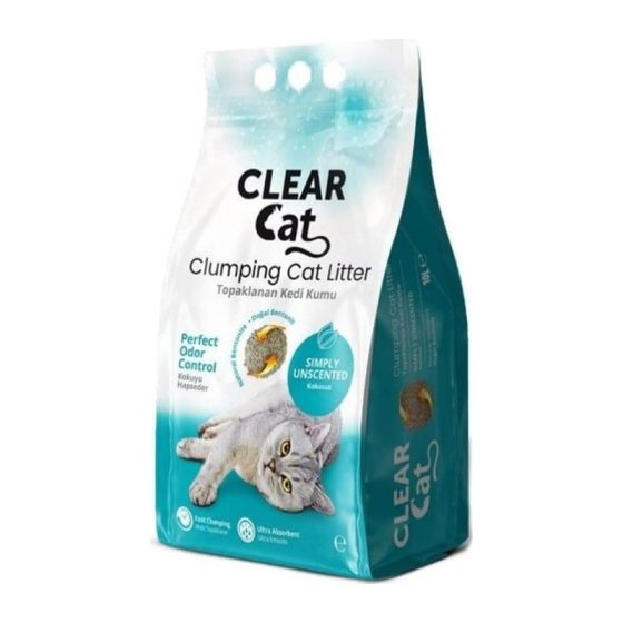 Бентонитовый наполнитель для кошачьего туалета Clearcat naturel unscented cat litter 5 l