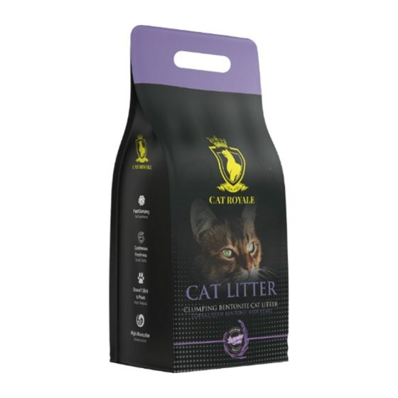 Бентонитовый наполнитель для кошачьего туалета Catroyale Lavander  Scented cat Litter   10l