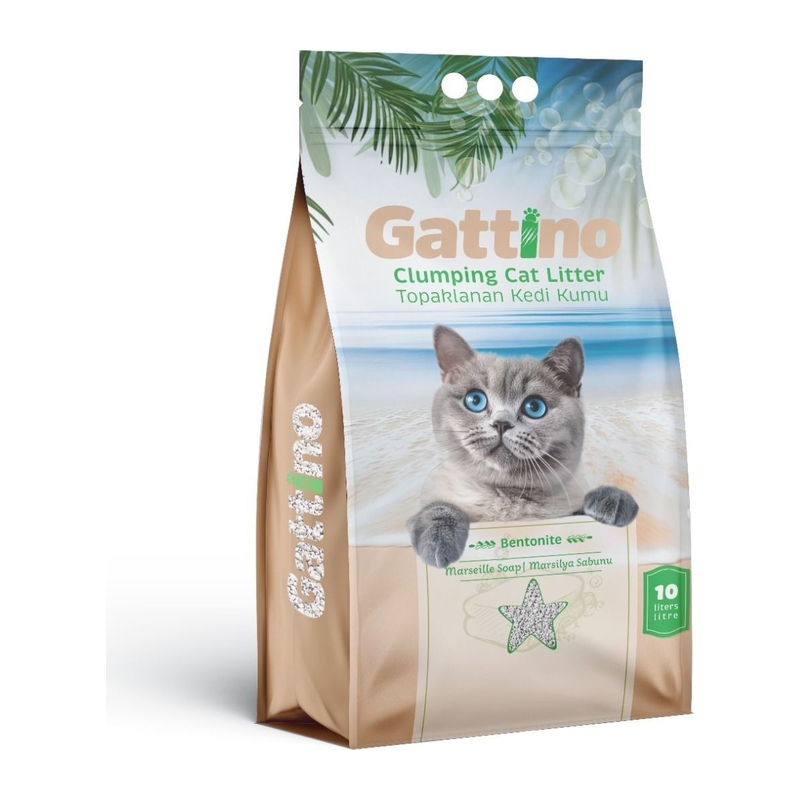 Бентонитовый наполнитель для кошачьего туалета Gattino Marseille Soap Scented Cat Litter 10 L